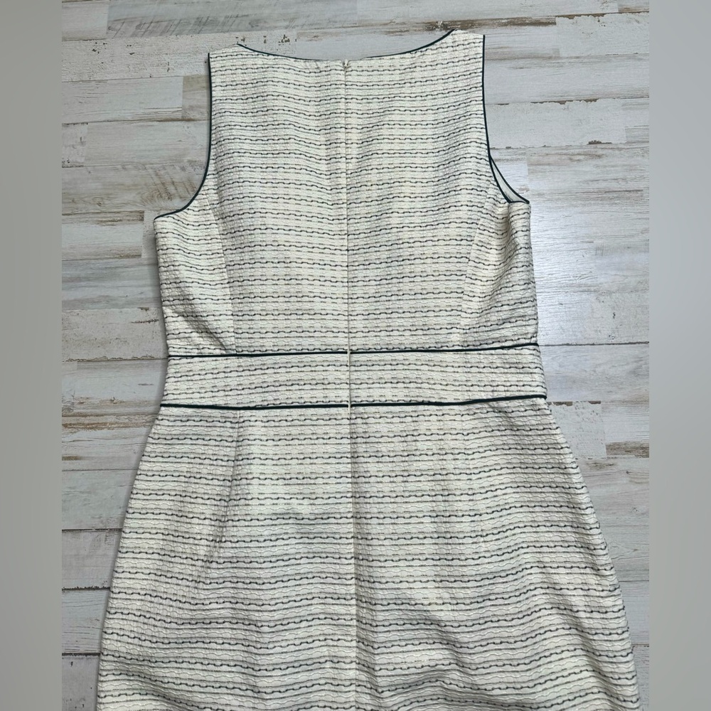 Banana Republic Women Sheath Dress White Black Stripped Cotton 10P - Picture 10 of 11